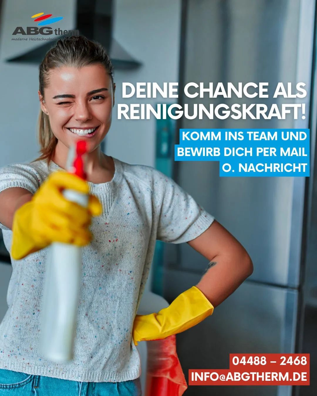 KOMM IN UNSER TEAM – als Reinigungskraft! – Foto von ABGtherm aus Westerstede